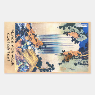 Koel japans ukiyo-e waterfall Hokusai Rechthoekige Sticker