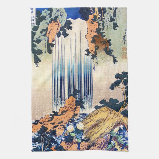 Koel japans  ukiyo-e waterfall Hokusai Theedoek (Verticaal)