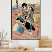 Koel japans wintje ukiyo-e krijger poster (Keuken)