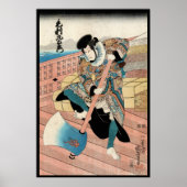 Koel japans wintje ukiyo-e krijger poster (Voorkant)