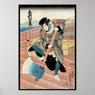 Koel japans wintje ukiyo-e krijger poster