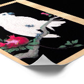 Koel japans witte cockatoeparrot tropische vogel poster (Hoek)