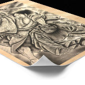 Koel japanse samurai demon vecht tattoo poster (Hoek)