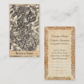 Koel  japanse samurai demon vecht tattoo visitekaartje (Voorkant / Achterkant)