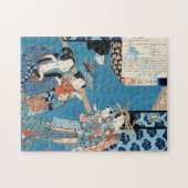 Koel japanse  ukio-e dames en kinderkunst legpuzzel (Horizontaal)