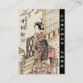 Koel japanse  ukiyo-e-dame en kind visitekaartje (Achterkant)