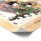 Koel japanse  ukiyo-e-dame en kinderen poster (Hoek)