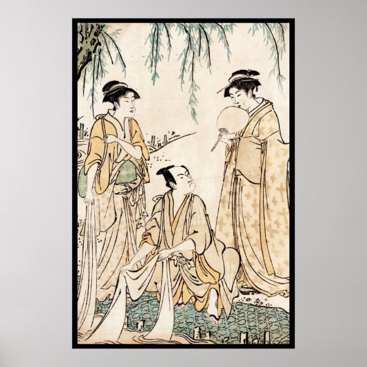 Koel  japanse ukiyo-e damesrol poster (Voorkant)