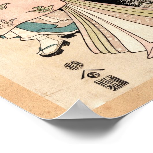 Koel-japanse  ukiyo-e-geisha dames poster (Hoek)