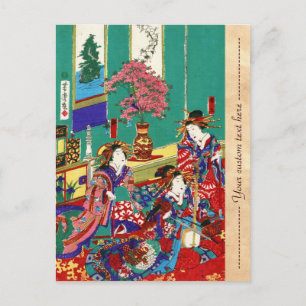 Koel japanse ukiyo-e geisha lady art. briefkaart
