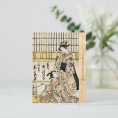 Koel japanse ukiyo-e geisha oude rol briefkaart (Staand voorkant)