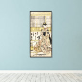 Koel  japanse ukiyo-e geisha oude rol canvas afdruk (Insitu (Houten vloer))