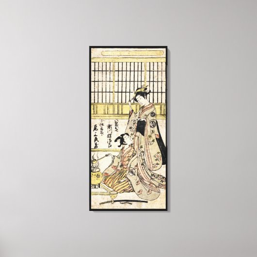 Koel  japanse ukiyo-e geisha oude rol canvas afdruk (Voorkant)