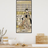 Koel  japanse ukiyo-e geisha oude rol poster (Keuken)