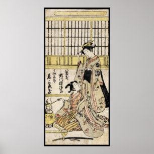 Koel  japanse ukiyo-e geisha oude rol poster