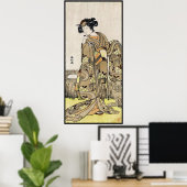 Koel japanse ukiyo-e  geisha oude rol poster (Thuiskantoor)