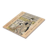 Koel  japanse ukiyo-e geisha oude rol tegeltje (Zijkant)