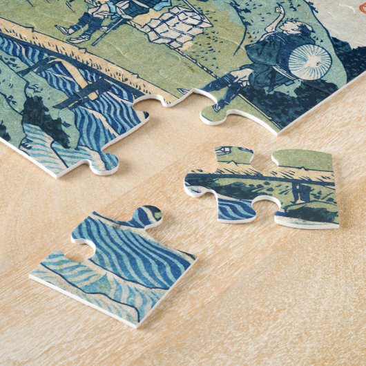 Koel japanse  ukiyo-e Hokusai waterval Legpuzzel (Zijkant)