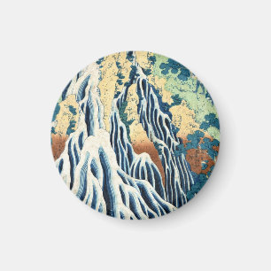 Koel japanse  ukiyo-e Hokusai waterval Magneet