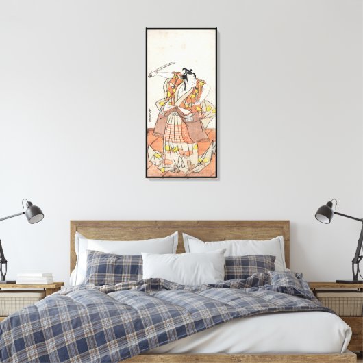 Koel-japanse  ukiyo-e-krijger canvas afdruk (Insitu (Slaapkamer))