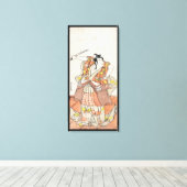 Koel-japanse  ukiyo-e-krijger canvas afdruk (Insitu (Houten vloer))
