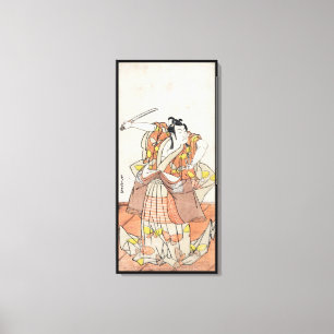 Koel-japanse ukiyo-e-krijger canvas afdruk
