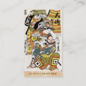 Koel-japanse ukiyo-e krijger kabuki acteur visitekaartje (Achterkant)