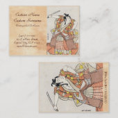 Koel-japanse  ukiyo-e-krijger visitekaartje (Voorkant / Achterkant)
