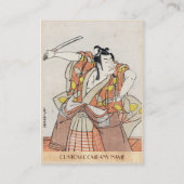 Koel-japanse  ukiyo-e-krijger visitekaartje (Achterkant)