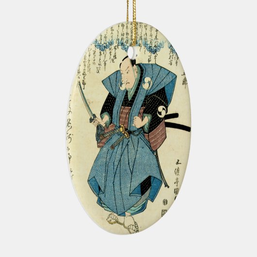 Koel-japanse  ukiyo-e samurai-krijger keramisch ornament (Rechts)