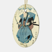 Koel-japanse  ukiyo-e samurai-krijger keramisch ornament (Links)