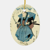 Koel-japanse ukiyo-e samurai-krijger keramisch ornament (Voorkant)