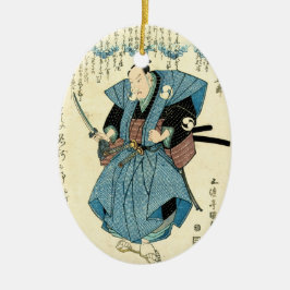 Koel-japanse  ukiyo-e samurai-krijger keramisch ornament