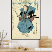 Koel-japanse  ukiyo-e samurai-krijger poster (Keuken)