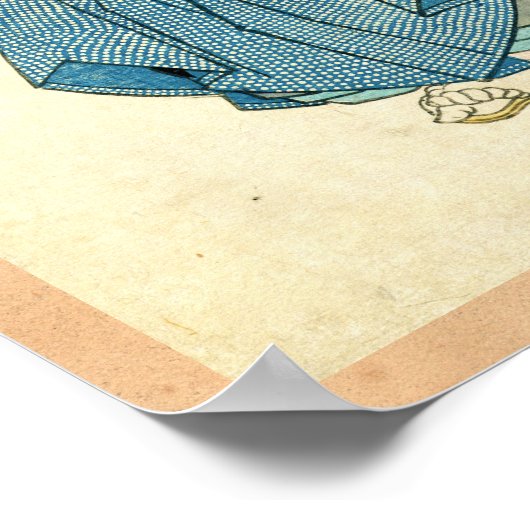 Koel-japanse  ukiyo-e samurai-krijger poster (Hoek)