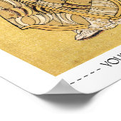 Koel-japanse  ukiyo-e samurai tattoo art. poster (Hoek)