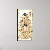 Koel japanse  ukiyo-e samuraj-strijder canvas afdruk (Voorkant)