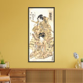 Koel japanse  ukiyo-e samuraj-strijder canvas afdruk (Insitu (Woonkamer))