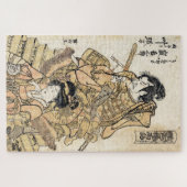 Koel japanse  ukiyo-e samuraj-strijder legpuzzel (Horizontaal)