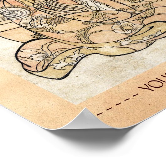 Koel japanse  ukiyo-e samuraj-strijder poster (Hoek)