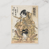 Koel japanse  ukiyo-e samuraj-strijder visitekaartje (Achterkant)