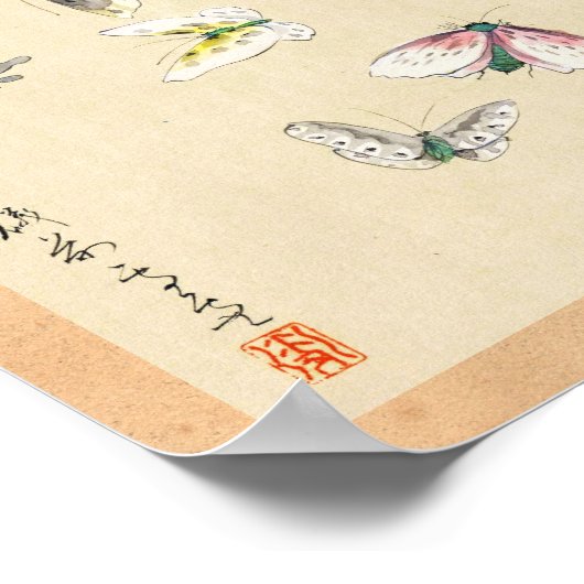 Koel-japanse  ukiyo-e-vlinderrol poster (Hoek)