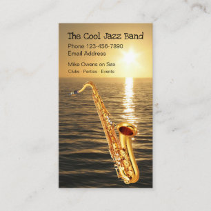 Koel Jazz Zonsondergang Saxofoon Thema Visitekaartje
