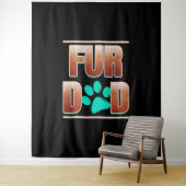 Koel je vader met kat poep op de dag wandkleed (In situ)