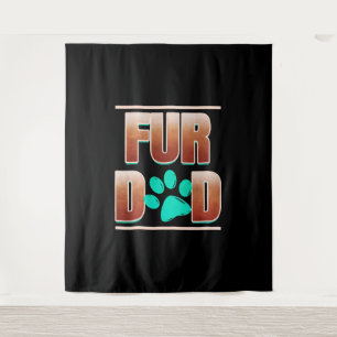 Koel je vader met kat poep op de dag wandkleed