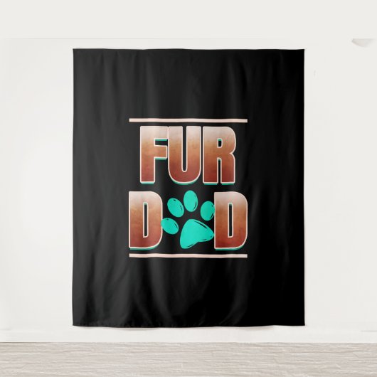 Koel je vader met kat poep op de dag wandkleed (Voorkant)