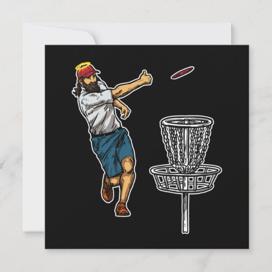 Koel Jezus Disc Golf Cadeau Idee Kaart (Voorkant)