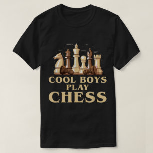 Koel Jonge Jongens Schaken Ontwerp T-shirt