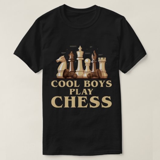 Koel Jonge Jongens Schaken Ontwerp T-shirt (Design voorkant)