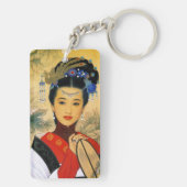 Koel jonge, mooie chinese prins Guo Jin art Sleutelhanger (achterkant)